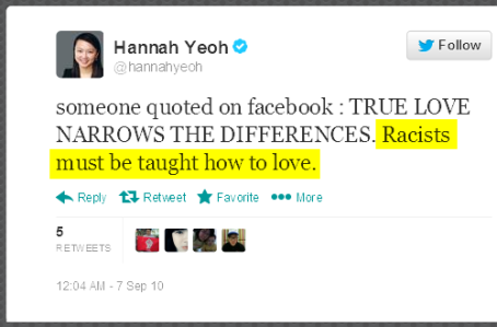 Twitter - hannahyeoh- someone quoted on facebook