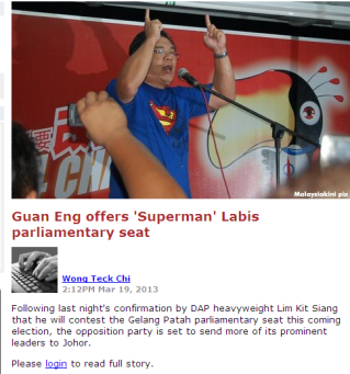 Guan Eng offers 'Superman' Labis parliamentary seat