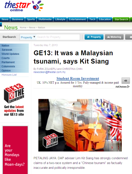 GE13 It was a Malaysian tsunami, says Kit Siang - Nation The Star Online 2013-05-19 12-04-08