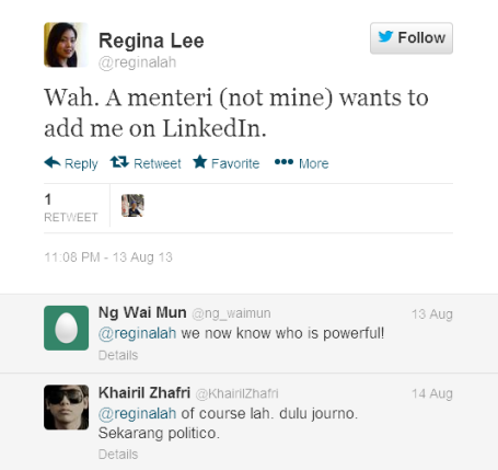 reginalah Wah A menteri (not mine) wants