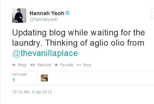 Hannah Yeoh on Twitter aglio olio