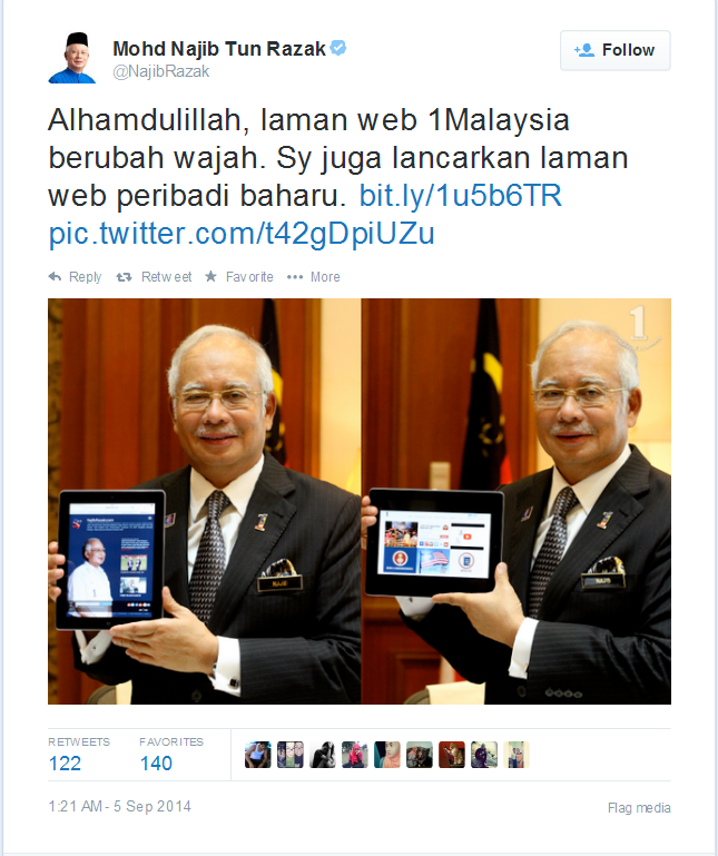 web peribadi baharu Najib