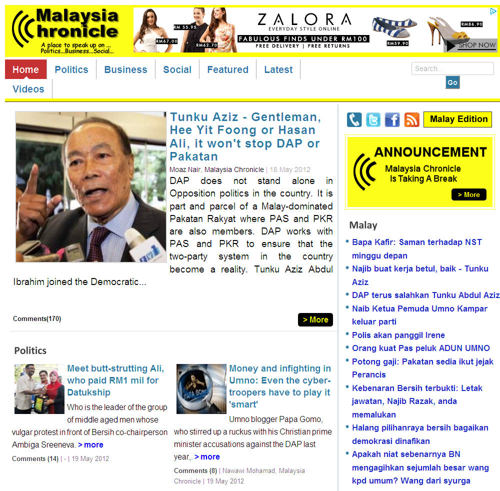 Malaysia chronicle latest