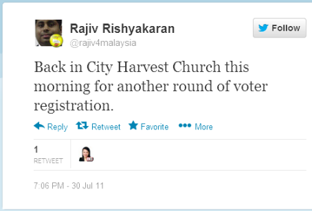 Twitter rajiv4malaysiaBack in City Harvest Church