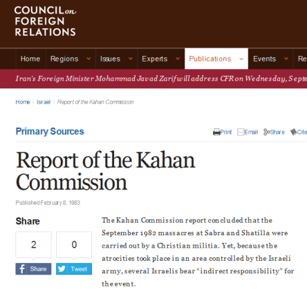 Report of the Kahan Commission